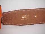 hermes paris belt in brown leather with gold hardware