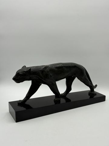 Max LE VERRIER (1891-1973) « Panthère marchant ». Épreuve en bron...