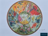 une photo d'un tableau représentant une assiette ornée de fleurs