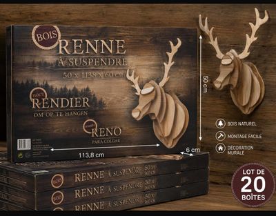 two boxes of wine with a deer head on top of them