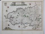 une vieille carte de l'île de Guernesey datant du milieu du XVIIIe siècle
