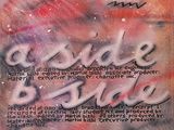 a close up of a poster on a wall with graffiti on it