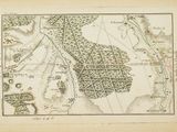 an old map of the city of boston with a line of buildings