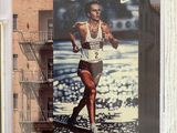 a picture of a picture of a man running in a race