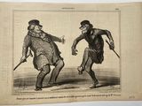 an old drawing of two men fighting with each other