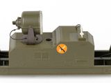 a toy army vehicle with a gun on the side