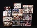 a lot of boxes of games on a black background