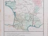 an old map of france with the borders of france and france