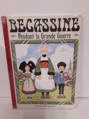 un vieux livre pour enfants avec l'illustration d'une femme et de deux enfants