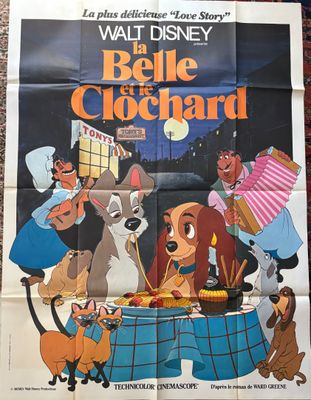 une affiche du film d'animation « Belle et le Clochard »