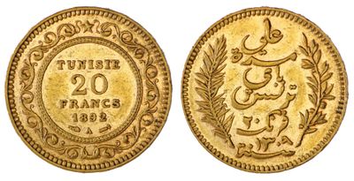 une pièce d'or portant l'image d'un homme et d'une femme