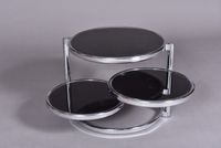 Paire de tables basses ou bouts de canapé en métal chromé et… (photo 2)