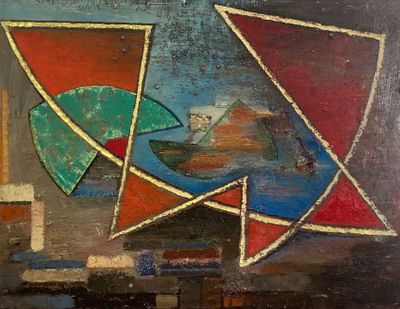 P. SIMIANE (XXe siècle). Composition abstraite.