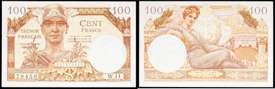 two pictures of a bank note with a picture of a woman on it