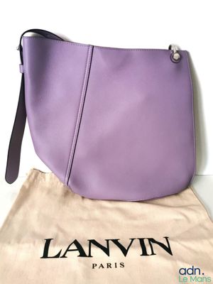 sac à bandoulière en cuir violet Lanvin