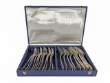 silverware in a blue case with silverware in it