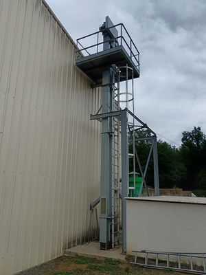 an image of a building with a ladder on the side of it