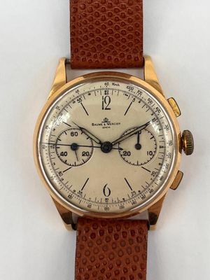 BAUME & MERCIER Montre chronographe à boîtier en or jaune, c…