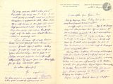 une vieille lettre manuscrite, écrite à l'encre violette sur une feuille de papier jaune