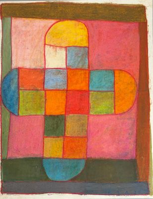 une image représentant une peinture d'une croix composée de carrés