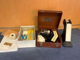 a box with a lot of items in it on a table