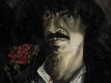 painting of a man with a flower in his hand