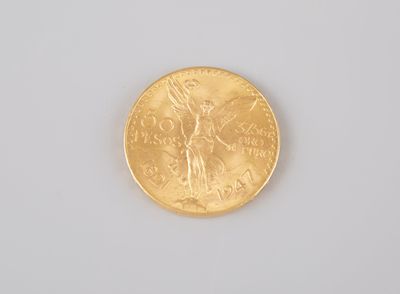 an image of a gold coin sitting on top of a white surface