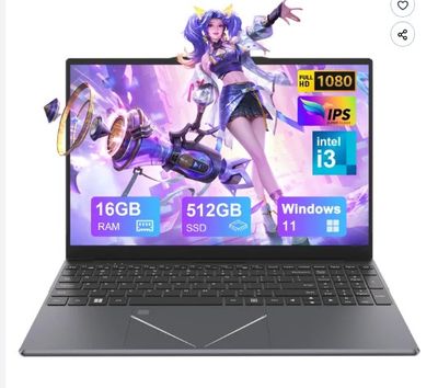 une image représentant un ordinateur portable ouvert sur fond blanc