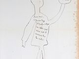drawing of a man holding a glass and a cigarette in his hand