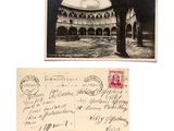 une vieille carte postale représentant un bâtiment et une carte postale représentant un bâtiment