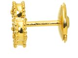 gold plated teddy bear stud earrings on a white background
