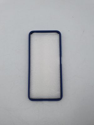 a blue frame on a white surface with a white background