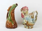 two vases that are sitting next to each other