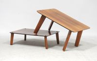 Lot de 2 petites tables basses de forme rectangulaire en boi…