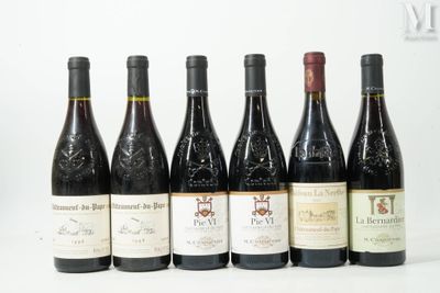 six bouteilles de vin sont alignées sur une surface blanche
