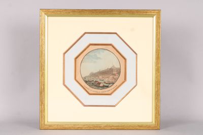 une photo d'une photo d'une ville dans un cadre