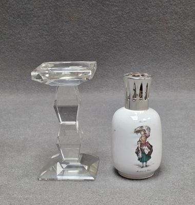 Lampe Berger et bougeoir en cristal