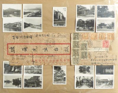 a lot of old photos on the wall of a house