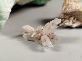 a small piece of crystal on a table next to some shells