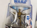 two star wars action figures on display in the package