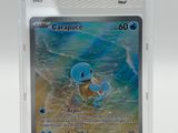 a close up of a pokemon card in a plastic case