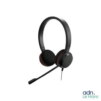 the headset is black and has a microphone attached to it