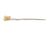 yellow gold plated heart shaped hair pin with diamond