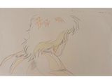 pencil drawing of a woman with long hair and a flower in her hair