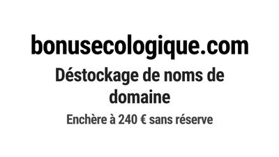 Nom de domaine bonusecologique.
