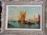 une image d'une peinture de bateaux dans l'eau