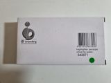 a white box with a barcode on it sitting on a table