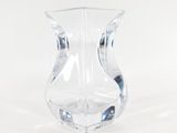 a clear glass vase that is sitting on a white surface