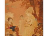 an image of a painting of a family in a wooded setting