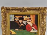 un tableau représentant deux femmes jouant aux cartes sur une table